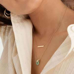 Gemnel-collar con eslabones de oro, Gema natural de alta calidad, ónix, círculo ovalado, dos tonos - Product Image 6