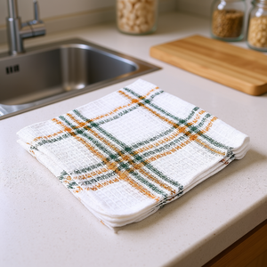 Paño de cocina, paquete de 2, 10 x 10 pulgadas, diseño a cuadros, para limpieza de cocina - Product Image 3