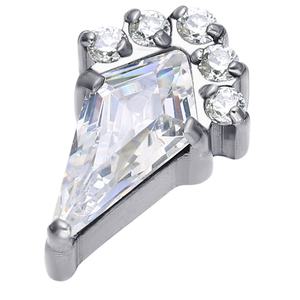 <b>Piercing</b> Stories ASTM F136 Titanium Kite Stones Internally Threaded Top <b>Piercing</b> <b>Earring</b> End Body Jewelry - Product Image 4