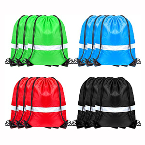 <span class=keywords><strong>Sac</strong></span> en nylon avec cordon <span class=keywords><strong>de</strong></span> dessin personnalisé <span class=keywords><strong>Sac</strong></span> à <span class=keywords><strong>dos</strong></span> à cordon réfléchissant en polyester à emporter portable multicolore en tissu à emporter - Product Image 1