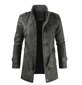 Nuova <span class=keywords><strong>Giacca</strong></span> da <span class=keywords><strong>Uomo</strong></span> Autunno e Inverno di Media Lunghezza Casual alla Moda in <span class=keywords><strong>Pelle</strong></span> PU con Colletto alla Coreana Slim Giovanile all'Ingrosso Disponibile in Magazzino - Product Image 3