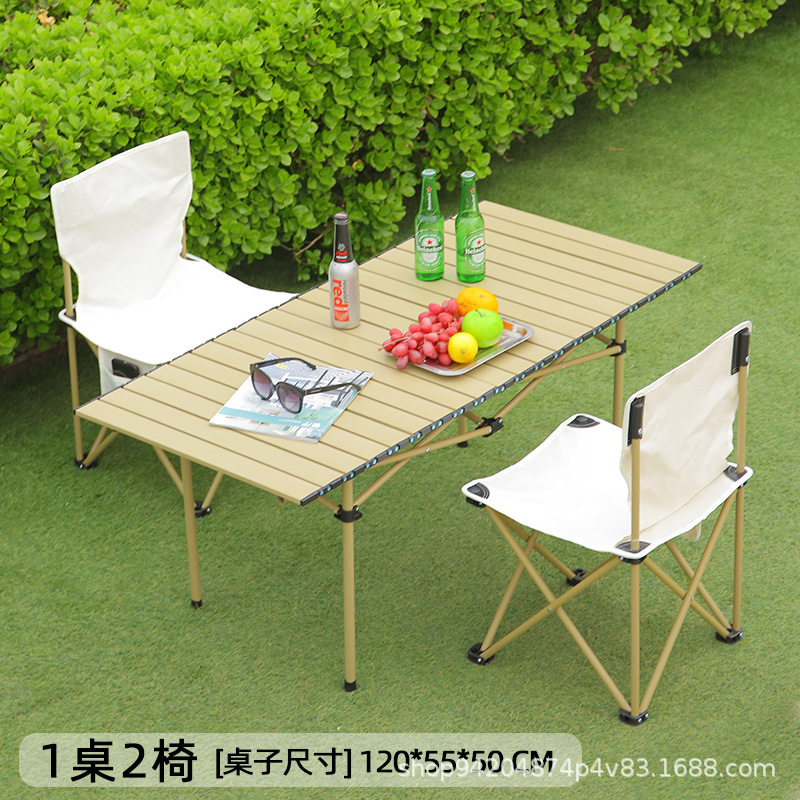 Table allongée beige 120*55*502 chaises