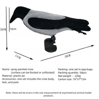 Décoys de pie réaliste en plastique PE durable, personnalisables en gros, avec crochet de suspension et base pour effrayer les oiseaux du jardin et la chasse