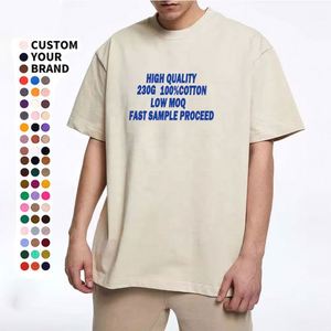 Camiseta Oversize de Algodón 100% de 230GSM para Hombre, Manga Corta, Lisa, de Gran Gramaje, Esencial, con Logo Personalizado, Estilo Boxy - Product Image 1