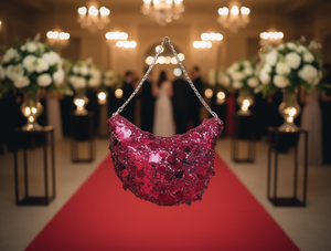 Women's Large <b>Sequin</b> Pillow Crossbody <b>Bag</b> For Evening Party - Product Image 2