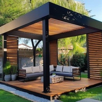 Pérgola de Aluminio de Lujo con Techo Bioclimático, Estructura de Patio Motorizada para Jardín Exterior