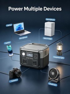 เครื่องกำเนิดไฟฟ้าพลังงานแสงอาทิตย์แบบพกพา 600W แบตเตอรี่ LiFePO4 สำรองไฟฉุกเฉิน คลื่นไซน์บริสุทธิ์ MPPT 448Wh พร้อมไฟฉาย - Product Image 4