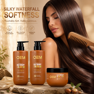Fournisseur en gros de shampoings sur mesure à base d'huile d'argan, soins capillaires Silk Therapy, shampoing et après-shampoing, masque capillaire pour femmes - Product Image 5