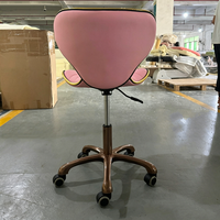 Silla de Esteticista para Salón de Belleza, Silla de Pedicura con Ruedas para Técnicos y Clientes de Spa de Uñas