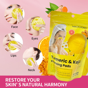 Discos limpiadores de cúrcuma y ácido kójico para el rostro, 20 unidades, con vitamina B5 y C, toallitas exfoliantes faciales - Product Image 5