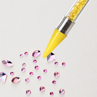 7 couleurs Double point perceuse stylo Nail Art strass brosse 2 voies pointillage stylo brosse Nail Art acrylique Silicone Point stylos