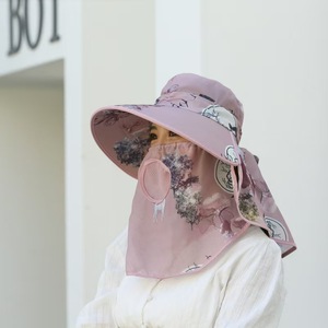 หมวกบักเก็ตป้องกันแสงแดดแบบเต็มหน้าพร้อมแผ่นปิดคอระบายอากาศได้แห้งเร็วสำหรับผู้หญิงเก็บชาฤดูใบไม้ผลิฤดูร้อน - Product Image 4