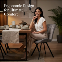 Chaise de salle à manger moderne en gros pour la maison et l'hôtel, avec pieds en métal, dossier durable et stable, en tissu