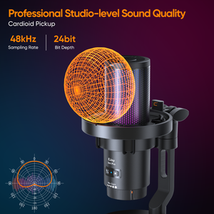 Micrófono Inalámbrico USB para Gaming <span class=keywords><strong>COMICA</strong></span> Uni Pro con Luces RGB para PC y Portátil, Micrófono de Condensador de Plástico para Escritorio con Cancelación de Ruido - Product Image 4