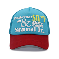 Gorra de camionero de malla con logo impreso personalizado y estampado 3D en relieve