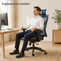 Fauteuil de Direction Ergonomique à Dossier Haut en Maille, Design Moderne, Roulettes, Dossier Moyen