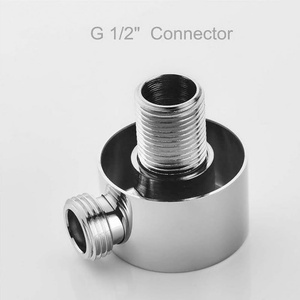 Wall Supply Elbow Adapter Brass Round Wall Mount Shower Hose Connector Drop Union Water Outlet for Handheld <b>Hand</b> Shower - Product Image 4