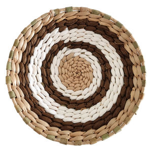 Décoration murale en bois pour <span class=keywords><strong>chambre</strong></span> d'enfants, décor artistique de style Boho, maison en bois, canette en bambou, plaque ronde en rotin, bambou, noir, bon marché, cadeaux, 1 pièce - Product Image 6