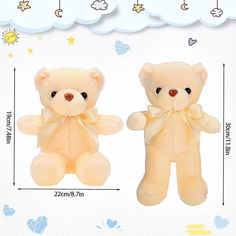 wholesale customize multi color teddy bear with bowknot plush toys peluche teddy bear stuffed toy for gift