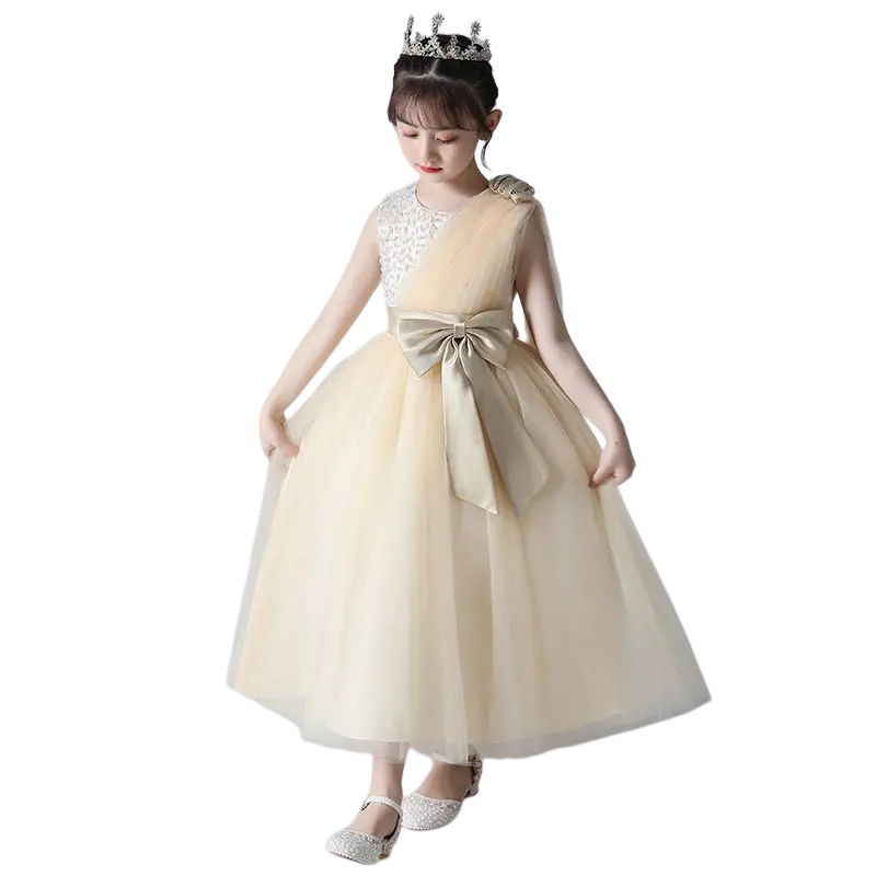 Robe princesse de mariage pour filles de 3 à 14 ans, robe de fête d'anniversaire, robe de fille à fleurs, en tulle pelucheux pour enfants, vente en gros