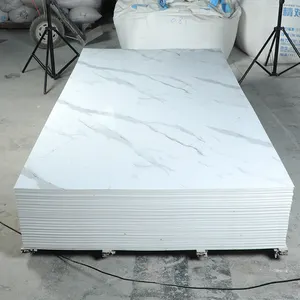 Folhas de plástico brilhante para impressão 3D Painel de parede em PVC marmore Folha de marmore para decoração de paredes