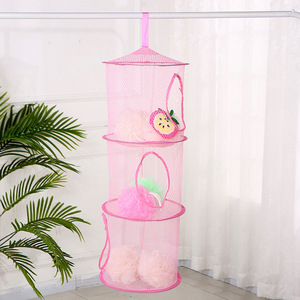 سلة قابلة للطي معلقة ثلاث طبقات من أفخم لعبة تخزين قفص معلق سلة تجفيف الملابس الداخلية - Product Image 2