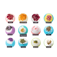 Boules de bain moussantes, boules de sel de bain aux fleurs séchées, bombes de bain