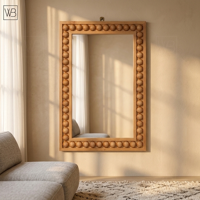 Handmade Lacquer Spool Frames with an Amazing Sheen, Mustard Lacquer FramesWood Mirror