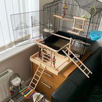 Escalera de madera para jaula de pájaros, juguete de escalera para loros, escalera colgante para mascotas, hámster