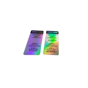 Stiker Hologram 3D Keamanan Goresan Kustom/Pencetakan Label