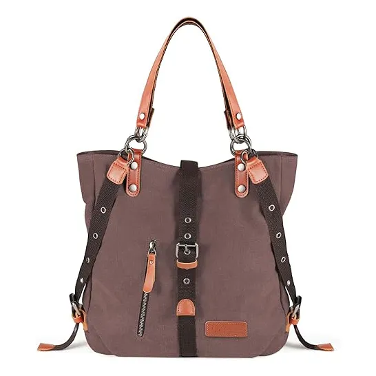 Bolso de hombro grande a la moda personalizado de alta calidad para mujer, mochila de lona, bolsas promocionales multifunción de viaje