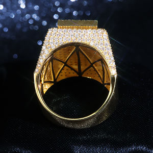 カスタムデザインあなた自身のチャンピオンリングバスダウンモサナイトダイヤモンド925スターリングシルバーヒップホップモアッサナイトリング男性用 - Product Image 4