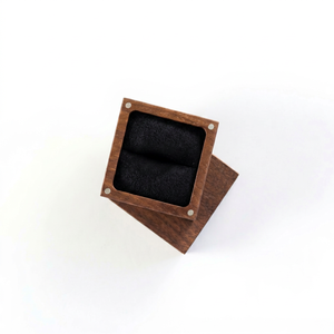 Boîte à bague en bois de noyer avec couvercle magnétique, gravure personnalisée, boîte cadeau pour demande en mariage, bijoux, OEM, mariage, entreprise, Vietnam - Product Image 6