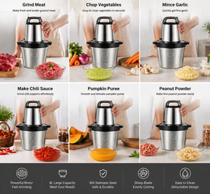 Hachoir à viande électrique 8L 3200W en acier inoxydable, machine à <span class=keywords><strong>Fufu</strong></span>, pilon, hachoir alimentaire, machine à Swallow pour le Nigeria, le Ghana et l'<span class=keywords><strong>Afrique</strong></span> du Sud - Product Image 5