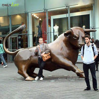 Arturo Di Modica Diseño famoso Obra DE ARTE Metal Animal Toro Escultura Tamaño real Wall Street Bronce Carga Toro Estatua Escultura