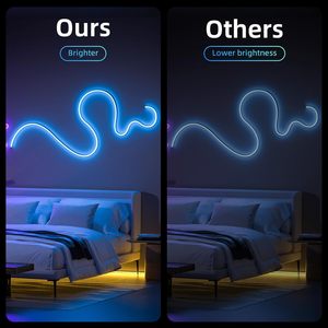 Kit de Tira de <span class=keywords><strong>Luz</strong></span> <span class=keywords><strong>LED</strong></span> <span class=keywords><strong>Flexible</strong></span> Digital Inteligente RGBIC de 5m, 8x17mm, Luces de Tira, 12v 24v, Silicona, RGB, Luces de Cuerda de Neón <span class=keywords><strong>LED</strong></span> Flexibles - Product Image 5