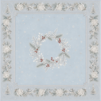 Tapis de Mahjong Élégant Bleu Clair Flocon de Neige Antidérapant en Caoutchouc Inodore Taille Personnalisée Livré Roulé Sans Pli pour Fête de Poker