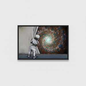 Elegant Cosmic Galaxy Canvas Print: Vibrant Artistic Design,<b>BLACK</b> <b>FRAMED</b> CANVAS - Product Image 2