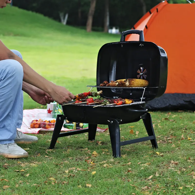 ANION Barbecue au charbon de bois pour l'extérieur Barbecue portable Petit barbecue en forme de casque Barbecue Grill