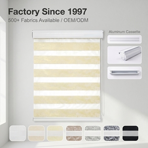 Persianas Zebra para Ventanas, Enrollables Manuales con Cordón, <span class=keywords><strong>de</strong></span> Poliéster, Colores Vivos, Personalizables, Estilo Francés - Product Image 1