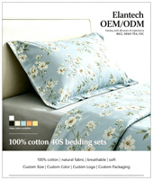 Ensemble de literie 100% coton, housse de couette imprimée, drap, linge de lit doux et respirant pour la chambre à coucher