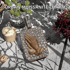 Mode Urbaine Religieuse Hip Hop Punk Bouddhisme Tibétain Moissanite Taille Princesse Certifiée GIA Plaqué Or 14K Argent Sterling 925 - Product Image 2