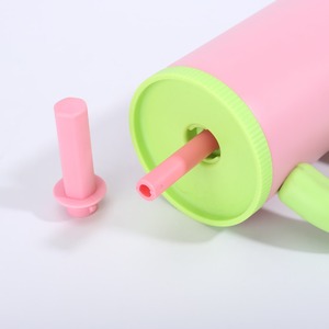 Stainless Steel Tumbler <b>With</b> <b>Straw</b> 25oz/40oz Vacuum Insulated Travel Mug Modern Design Colorful Handle - Product Image 2