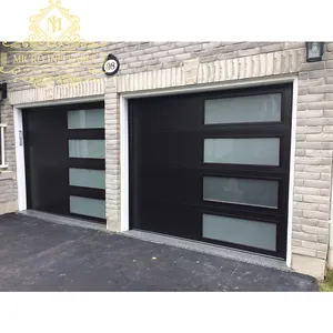 Luxury Decorative Modern Garage Door Commercial Aluminium Frame Smart Overhead Garage Door