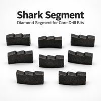 Segment de diamant à dents de requin Tengrui pour forets à percussion, coupe rapide, béton armé, perçage humide, garantie 1 an