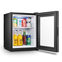 Mini-réfrigérateur compact silencieux pour hôtel de 32 L avec porte en verre, homologué CE/CB/ETL/ROHS