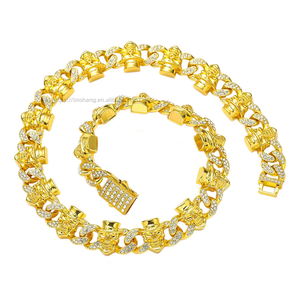 Necklace Bracelet Full <b>Cuban</b> <b>Chain</b> Street Hip Hop <b>Chain</b> Tanjing Fashion Lijing Necklace - Product Image 1