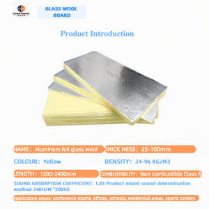 Panneau isolant en laine de verre de haute qualité de 30mm au design moderne feuille carrée en laine de verre ignifuge ISO à <span class=keywords><strong>isolation</strong></span> directe en usine - Product Image 3