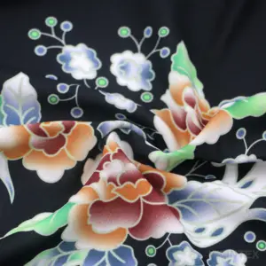 WI-A08 85gsm Muslin Fabric Decorative Flower Border For Abaya Dress