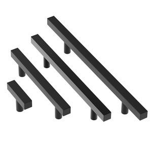 European Style Aluminum Alloy Cabinet <b>Handle</b> Black Bar <b>Pull</b> For Drawer Wardrobe <b>Door</b> - Product Image 3